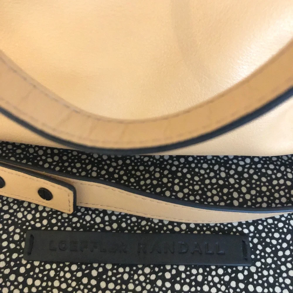 Loeffler Randall tan and black stud leather purse